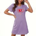 thumbnail image 2 of Jgppe Robe de Nuit pour Femmes Saint-Valentin Imprimée Manches Courtes Col Rond, 2 of 3