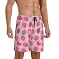 thumbnail image 2 of Kdxio Haear Strawberry Print Mens Sleep Shorts Bottoms Soft Comfy Pajama Wear Pants with Drawstring Pockets, 2 of 7