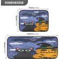 thumbnail image 2 of SKYSONIC Halloween Night Cartoon Kitchen Rugs 2 Pieces, Black Cat Pumpkin Bat Floor Mat Room Area Rug Washable Carpet Perfect for Living Room Bedroom Entryway, 2 of 7