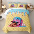 thumbnail image 2 of Castle Fairy Baseball Helmet Quilt King,Waffle Ice Cream Drip King Coverlet Set,Pink Blue Yellow, 2 of 7
