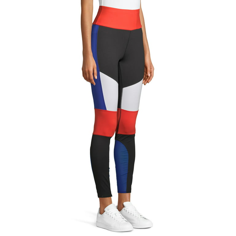 Avia / Color Block Athletic Stretch Leggings Yoga Pants Zip Pocket / Size XS  0-2