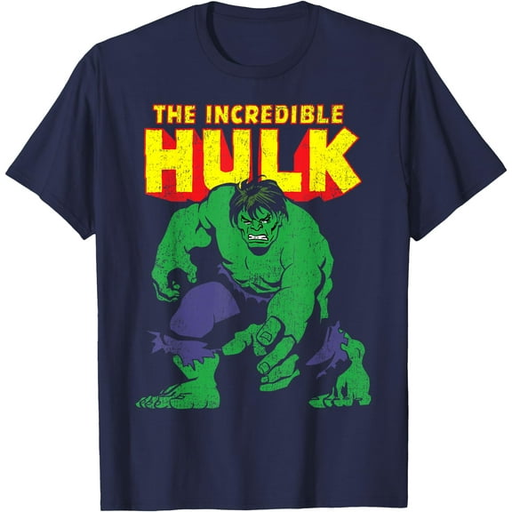 Classic The Incredible Hulk Distressed Portrait DTG Print Unisex T-Shirt
