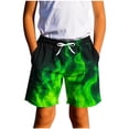 thumbnail image 2 of Fesfesfes Kids Fashion Boys Girls Casual Printed Summer Beach Shorts Adjustable Waist Swim Shorts for Outdoor Play(Green#6,11-12 Years), 2 of 6