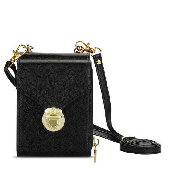 Dteck for Samsung Galaxy Z Flip 7 Case Crossbody Wallet with Zipper Pocket, Premium PU Leather Protective Cover with Lanyard Compatible with Samsung Galaxy Z Flip7 5G,Black