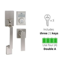 Toledo Lugo Electronic Handleset in Satin Nickel Finish