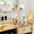 thumbnail image 6 of Terrazzo Floor Pattern Bathroom Canisters Set of 4 Translucent Plastic Storage for Cotton Pads and Floss, 6 of 7