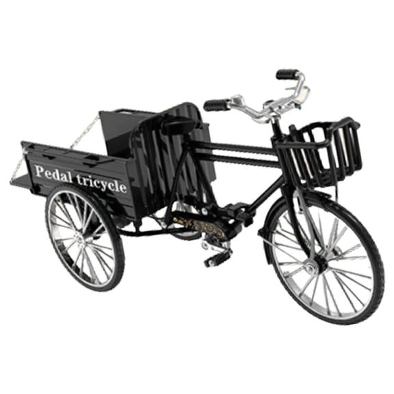 Classical Styles Metal Tricycle Model Decorative Three Wheel Flatbed Truck Toy