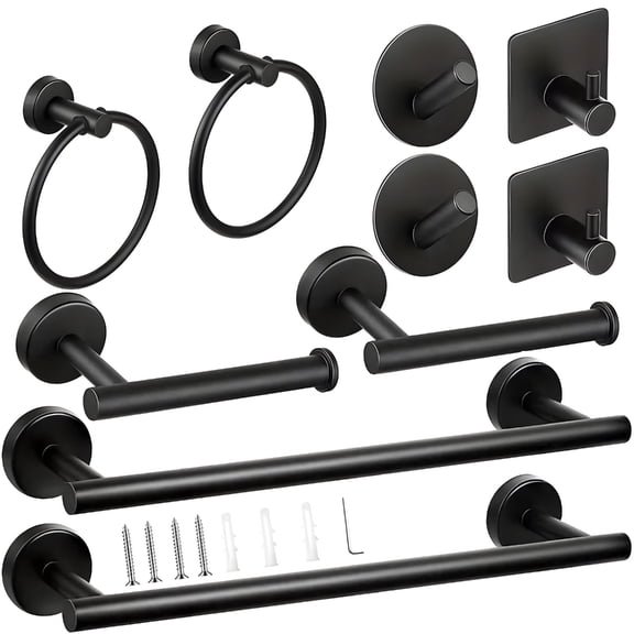7829 Stainless Steel Towel Rings Robe Hook Toilet Paper Holder Adhesive Towel Rack