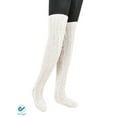 thumbnail image 2 of Deago Women's Cable Knitted Thigh High Boot Socks Long Winter Over Knee Stockings Leg Warmers (Beige), 2 of 7