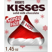 Hershey's Kisses Solid Milk Chocolate Santa Hat Christmas Candy, Gift Box 1.45 oz