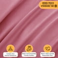 thumbnail image 4 of Lux Decor Full Size Sheet Set, 4-Piece Plain Soft Microfiber – Deep Pocket Full Bed Sheets, Includes 1 Fitted Sheet, 1 Flat Sheet, 2 Pillowcases, Burgundy, 4 of 10