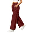 thumbnail image 6 of Liuinsasek Cotton-Linen Pants for Women Solid-Color Loose Casual High Waist Slimming Elastic Waistband Lightweight Trousers, 6 of 9