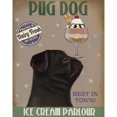 thumbnail image 3 of Fab Funky 20x24 Black Modern Framed Museum Art Print Titled - Pug, Black, Ice Cream, 3 of 5