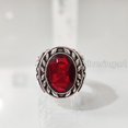 thumbnail image 2 of AAA Garnet Mans Ring, Natural Garnet Ring, January Birthstone, Silver Jewelry, 925 Silver Ring, Birthday Gift, Heavy Mens Ring, Arabic Design, Ottoman Style Ring, Christmas, Turkey Mens Signet Ring, 2 of 8