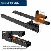 RVNI Tractor Attachment 4000lbs 60 Tractor Clamp On Pallet Forks For Skid Steer Loader Bucket Fork Universal Heavy Duty