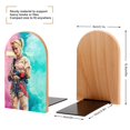 thumbnail image 2 of Harley Quinn Bookends Wood Book Divider Decor Shelves Non-Skid Book Stand 2 Pieces For Classroom Dormitory Bookshelf Office Home, 2 of 7