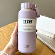 TYESO 500/710ml Thermos Cups Stainless Steel Easy-Pull Cup Outdoor Sport Water Bottle with Handle Portable Travel Mug Hydration