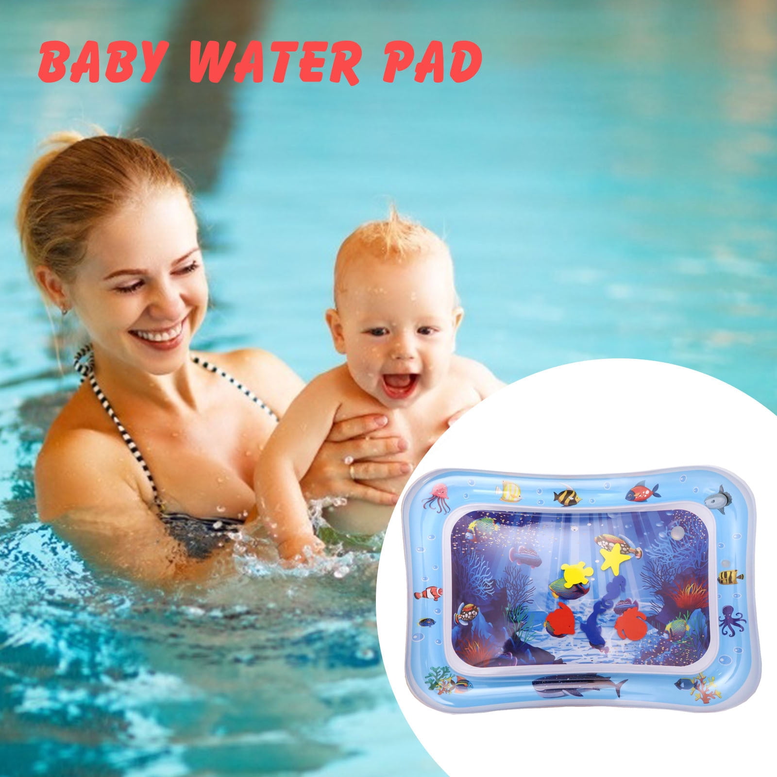 Baby Kids Water Play Mat,Kanhan Inflatable Baby Water Mat Fun Activity Play Center for Children 