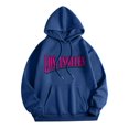 thumbnail image 1 of MKLEKYY Sweater Comb Womens Letter Printed Trendy Cool Fall/Winter Long Sleeved Drawstring Hooded Sweater, 1 of 1