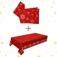 thumbnail image 7 of Rectangle Snowflake Christmas Tablecloth,Waterproof and Washable Holiday Decorative Table Cover for Outdoor Indoor Party Kitchen Dining Room, 13"*72", 7 of 7