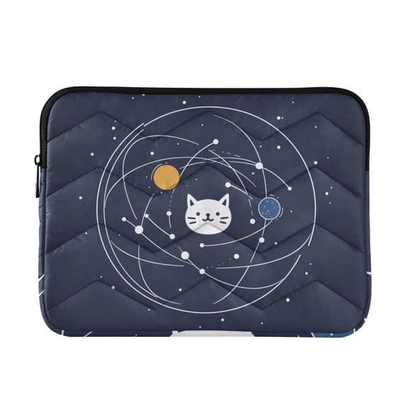 FORMRS 13-13.3 inch Laptop Sleeve Case Soft Carrying Quilted Computer Bag Cover, White Cat Planet