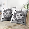 thumbnail image 3 of LALILO Throw Pillow Covers Vintage Elegant Work Sun Moon Sacred Cushion Cover 18" x 18", 2 Pack, 3 of 6