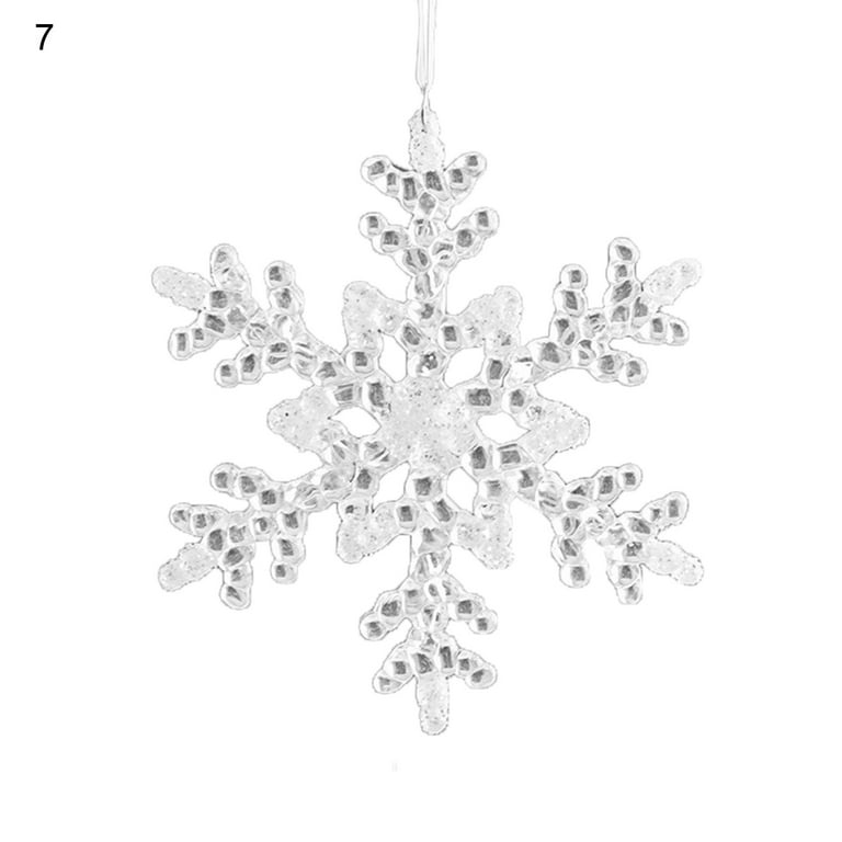 Christmas Hanging Snowflake Decorations 16PCS 3D White Silver Snowflakes  Hanging Garland for Christmas Winter Wonderland Holiday New Year Party Home