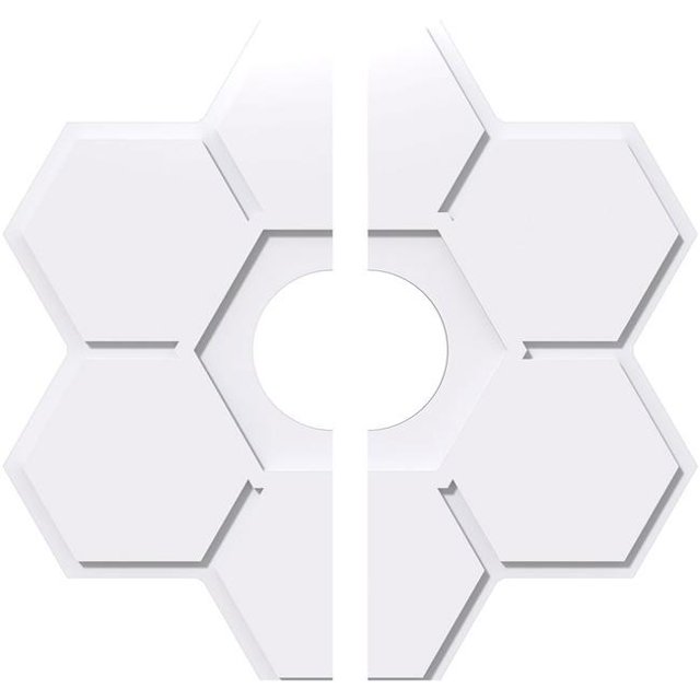 Ekena Millwork CMP30DY2-07000 30 in. OD x 7 in. ID Square Daisy Architectural Grade PVC Contemporary Ceiling Medallion - 2 Piece