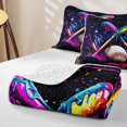 thumbnail image 4 of Homewish Neon Frame Baseball Quilt King, Cute Sport King Coverlet Set for Girls and Boys, 3pcs, 1 Comforter and 2 Pillowcases, 4 of 7