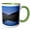 Green/White, variant on 3drose, Alpine Lake Reflecting Moon, 11oz Two-tone Red Mug