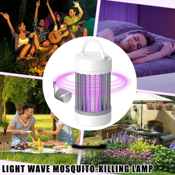 Indoor Bug Zapper Plug In, Electric Mosquito Killer, Usb Powered Wall Mount, Blue Light Bug Trap, 4 Pc Accessory Set, Home Kitchen Pest Control
