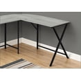thumbnail image 5 of Desks, Modern L-Shaped Corner Computer Desk 55”, Grey Laminate & Black Metal | Grey | MDF, 5 of 12