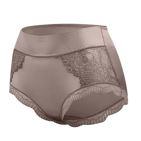 uublik Cute Panties for Women Seamless Boxer Briefs Full Coverage Soft Stretch Boxer Shorts Lace Underwear Khaki