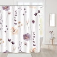thumbnail image 2 of Teal Beige Flower Shower Curtain for Bathroom, Modern Minimalist White Waterproof Fabric Shower Curtain Set with Hooks 72x72 Inch, 2 of 7