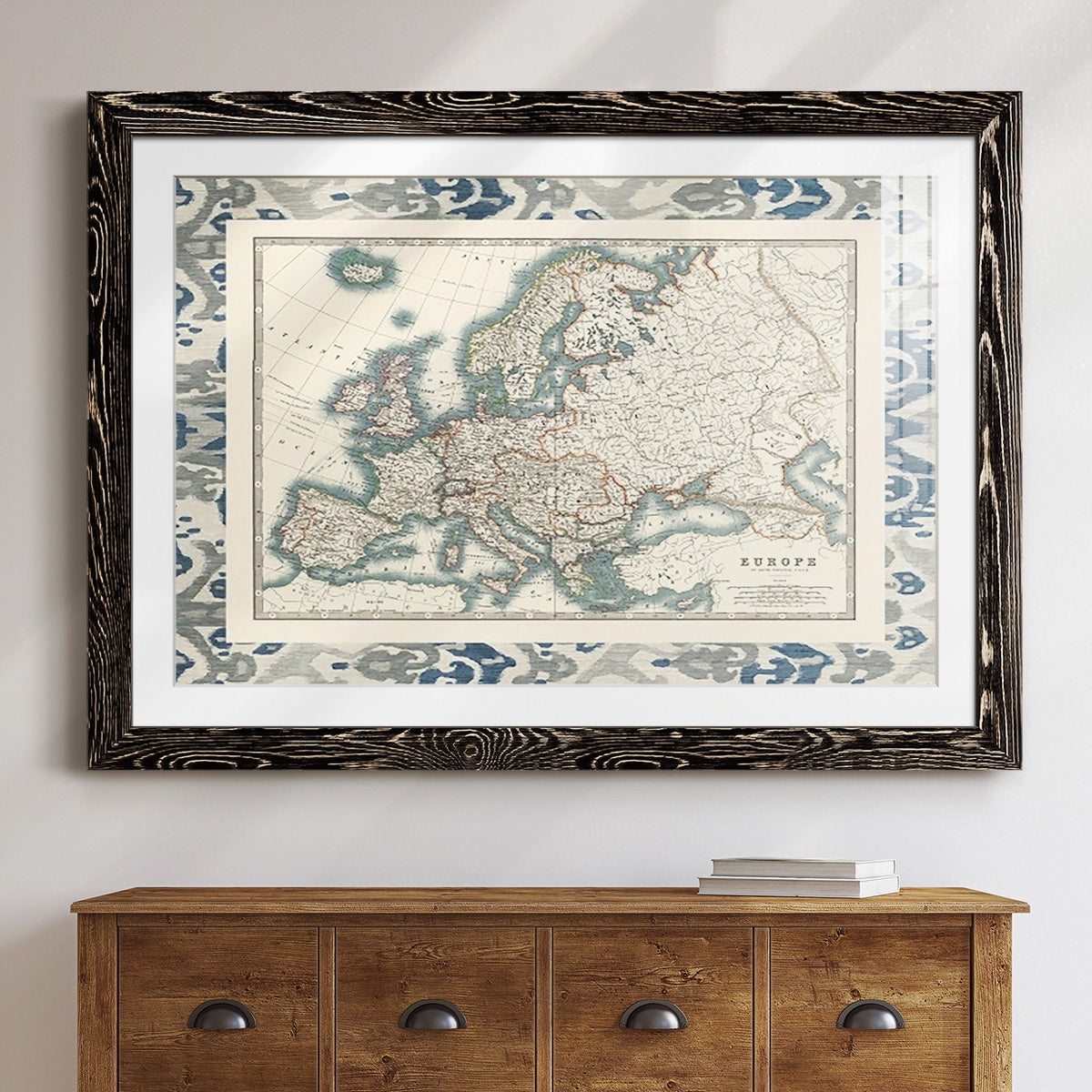 Bordered Map of Europe-Premium Framed Print - Ready to Hang