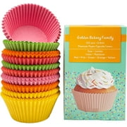 Jumbo Cupcake Liners 300 pcs Rainbow Muffin Liners No Smell,Food&Grade,Greaseproof Paper Baking Cups, Cupcake Wrappers for Party,Christmas by