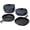 Dark Navy, variant on Caraway 8-Piece Enameled Cast Iron Set - 10.5” Skillet, Grill Pan, 3.5 qt Braiser Pan, 6.5 qt Dutch Oven with Lid and Organizers - 3-Layer Enamel Coating - No Seasoning Required - Light Mist