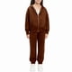 thumbnail image 4 of Chaqueta de invierno de color liso para niños, sudadera larga con capucha y cremallera y pantalones deportivos con lazo en las piernas, conjunto deportivo informal con forro polar para mayor calidez,, 4 of 5