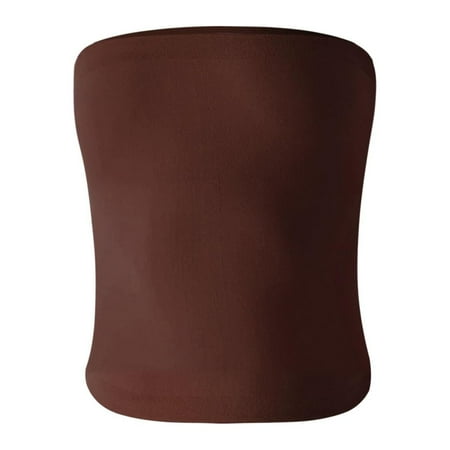 QYZEU Top for Women Strapless Top Casual Solid Color Bra Wrapping Slim Fit Outerwear Sleeveless Tank Top Casual Lightweight Shirts Coffee L