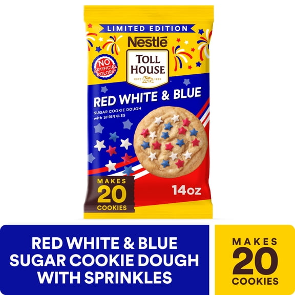 NESTLÉ TOLL HOUSE Red White & Blue Sugar Cookie Dough with Sprinkles 14oz Pack