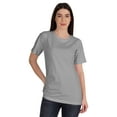 thumbnail image 1 of Inkmeso T-Shirt Basique Col Rond Femme Manches Courtes Coupe Régulière Long Tee Haut d'Entraînement, 1 of 8