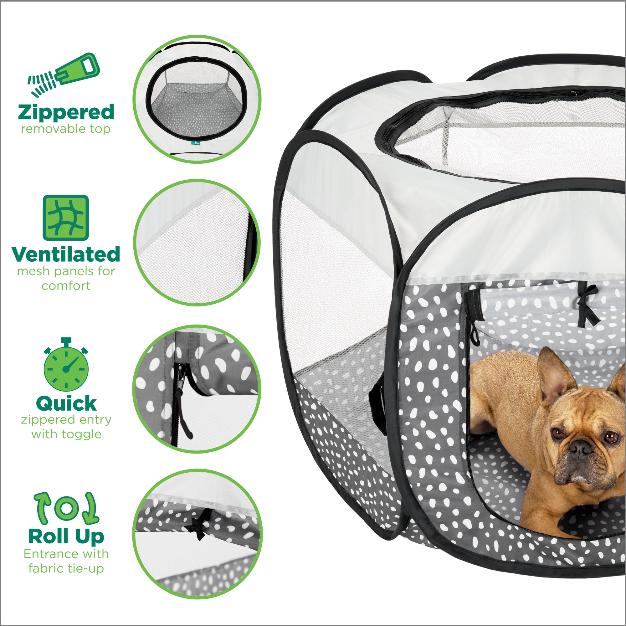 FurHaven Pet Products Mesh Open-Air Pet Playpen - Gray Pebbles, Extra Large