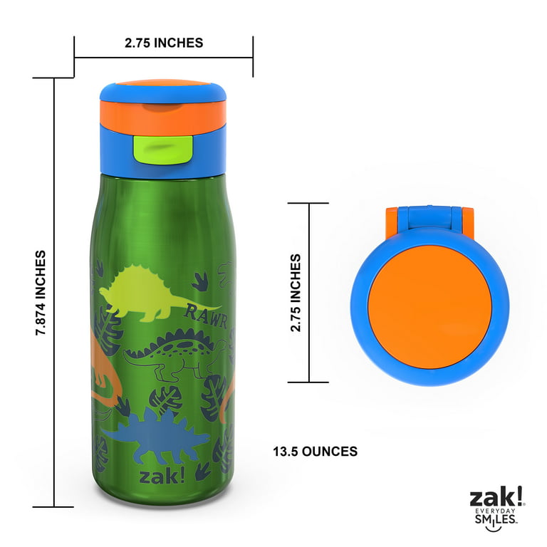 Zak! Designs Dinomite Antimicrobial Stainless Steel Double Walled