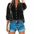 thumbnail image 5 of Wiicoznt Blouses for Women Dressy Casual Solid Color V Neck Long Sleeve Ladies Tops Light Weight Soft Women Blouses, 5 of 9
