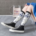 thumbnail image 5 of KLL Indigo Tie Dye Print Cool Socks Men's Women's Crew Socks Funny Crazy Novelty Stockings, 5 of 6