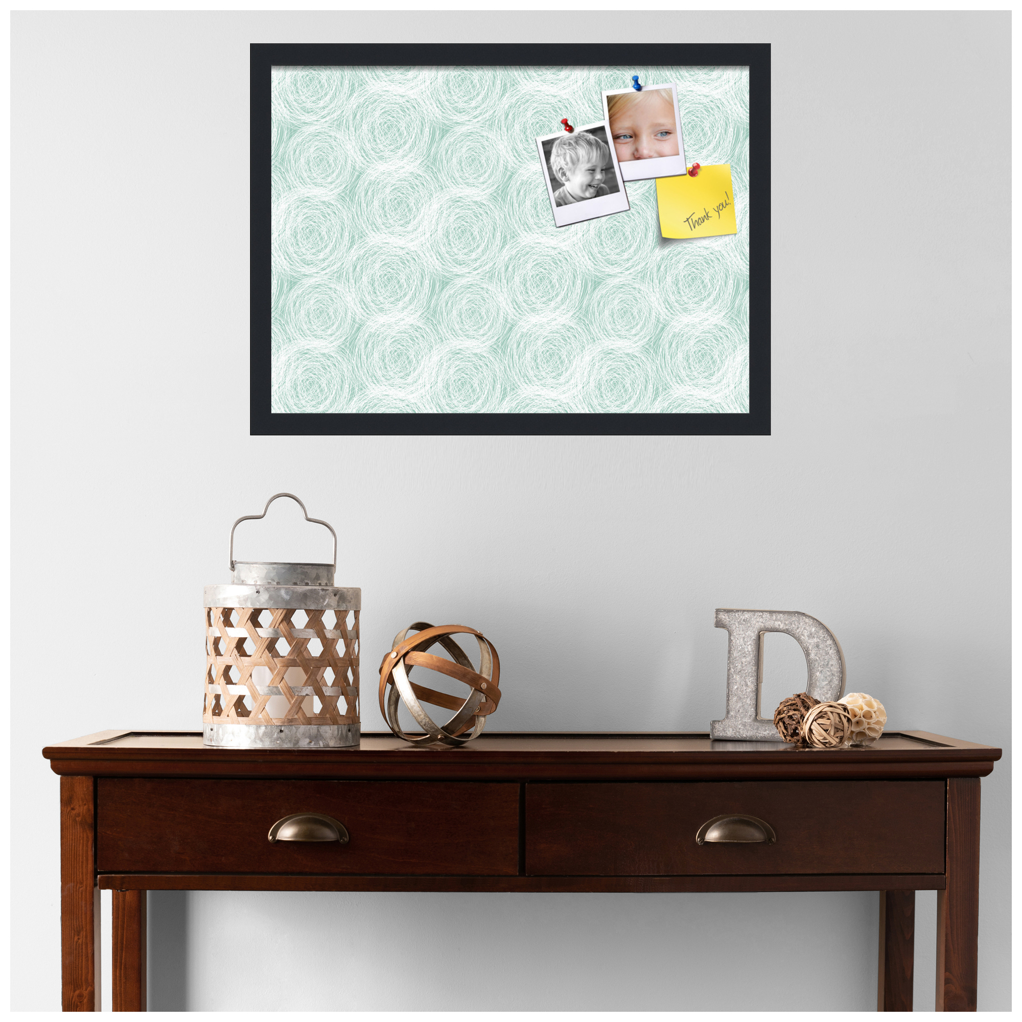 PinPix ArtToFrames 20x14 Custom Cork Bulletin Board    Poster Board Has a Fabric Style Canvas Finish, Framed in Satin Black (PinPix-1926)