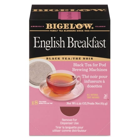 Bigelow® English Breakfast Tea Single-Serve Pods, 1.9 Oz, Box Of 18