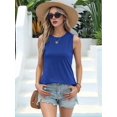 thumbnail image 6 of Women's Sleeveless Tank Tops T-Shirts Loose Crew Neck Basic Blouses Tunic for Casual Summer Royal Blue S, 6 of 10