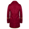 thumbnail image 4 of Raenseen Garçon Renaissance Gothique Queue-de-Pie Gilet à Manches Longues Haut et Formel Médiéval Long Rouge 16, 4 of 5