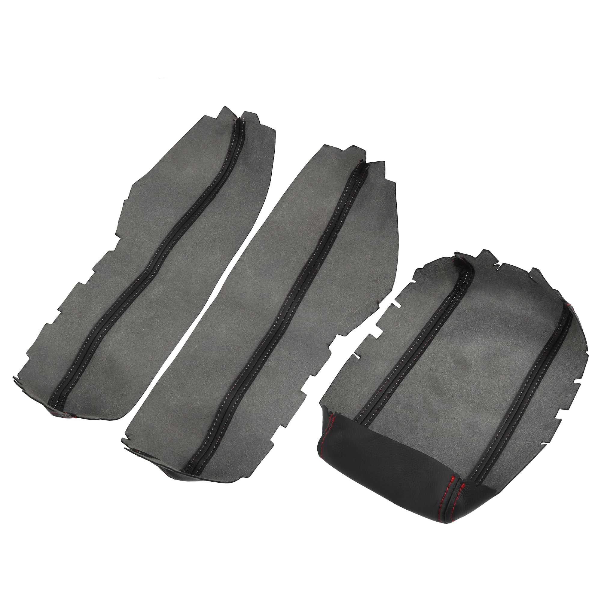 Unique Bargains 3Pcs/Set Armrest Cover for Honda Civic 10th Gen 1620 Black with Red Line